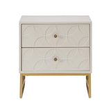 Homelegance By Top-Line Bellamy Arched Diamond Gold Metal End Table White Engineered Wood