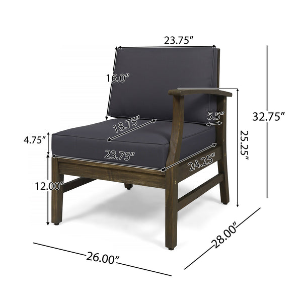English Elm Perla Armless Accent Chair Tailored Low Profile Upholstered Seat for Living Room 58941.00L-M-RGDGRY-59098.00GRY