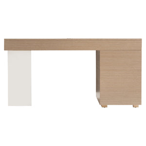 Bernhardt Bernhardt Modulum Desk With Sahara Veneer, Polished Stainless Accent, Integrated Power & Storage D19514