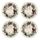 Lenox Winter Greetings Salad Plates, Set of 4 Red & Green, IVORY PORCELAIN 897093