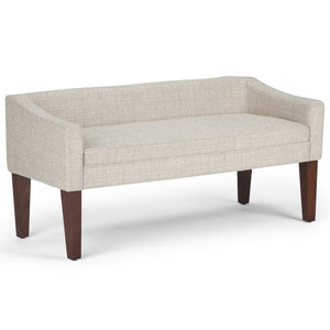 English Elm Parris Upholstered Bench with Tweed Fabric, High-Density Foam & Springs, Versatile Entryway Seat Silver B136P159947