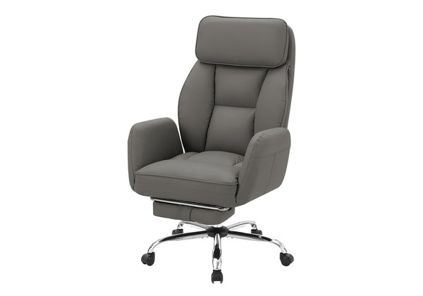 Monarch Specialties Office Ergonomic High-Back Chair With Lumbar Support, Leather-Look Upholstery, Chrome Accents, 5-Year Warranty DARK GREY I 7274