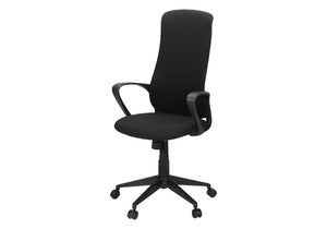 Monarch Specialties Office Executive Chair With High-Back Ergonomic Support, Breathable Fabric, Tilt & Smooth Casters BLACK I 7354