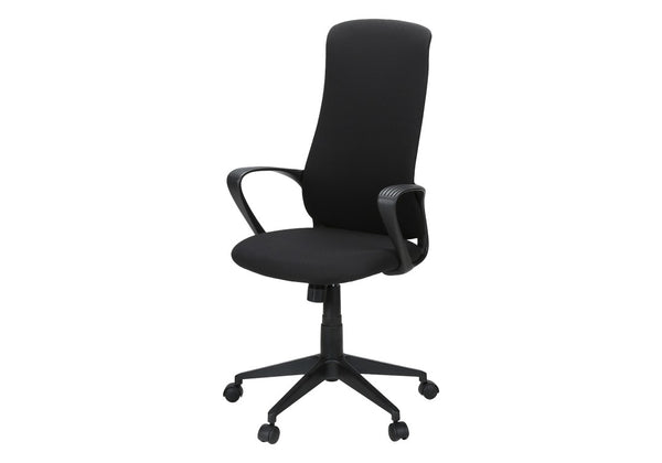 Monarch Specialties Office Executive Chair With High-Back Ergonomic Support, Breathable Fabric, Tilt & Smooth Casters BLACK I 7354