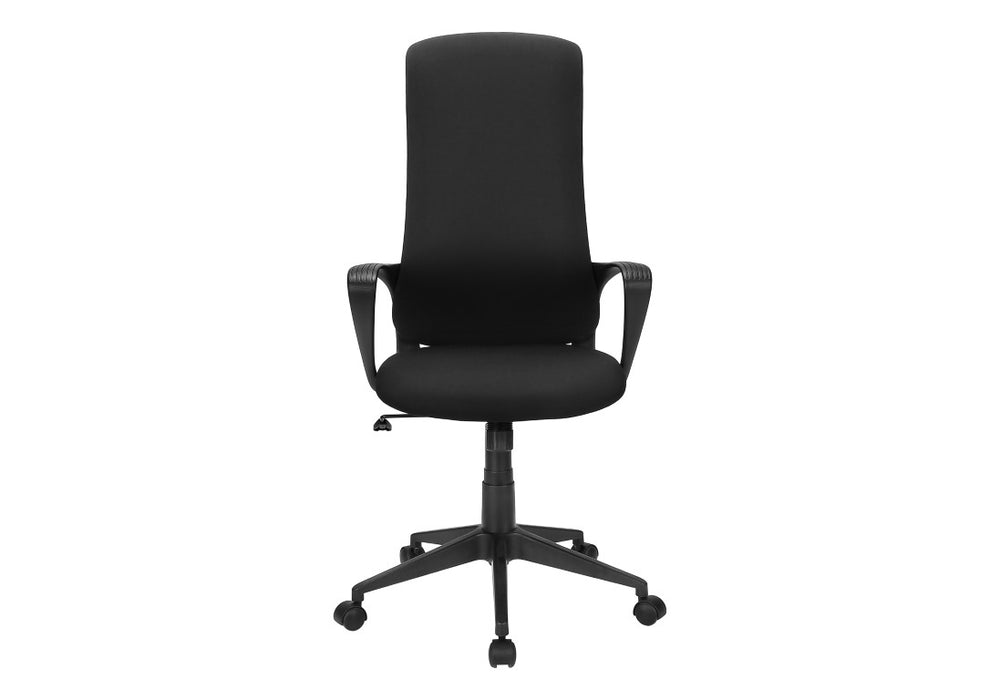 Monarch Specialties Office Executive Chair With High-Back Ergonomic Support, Breathable Fabric, Tilt & Smooth Casters BLACK I 7354