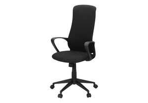 Monarch Specialties Office Executive Chair With High-Back Ergonomic Support, Breathable Fabric, Tilt & Smooth Casters BLACK I 7354