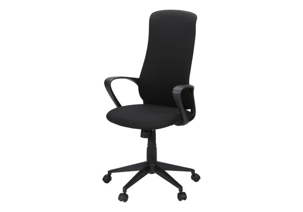 Monarch Specialties Office Executive Chair With High-Back Ergonomic Support, Breathable Fabric, Tilt & Smooth Casters BLACK I 7354