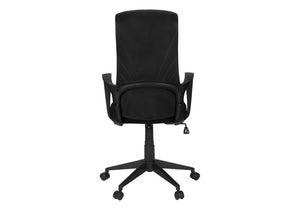Monarch Specialties Office Executive Chair With High-Back Ergonomic Support, Breathable Fabric, Tilt & Smooth Casters BLACK I 7354