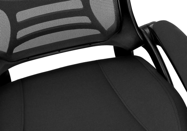 Monarch Specialties Office Mid-Back Chair With Breathable Mesh, Ergonomic Lumbar Support, Flip-Up Arms & Smooth Mobility BLACK I 7367