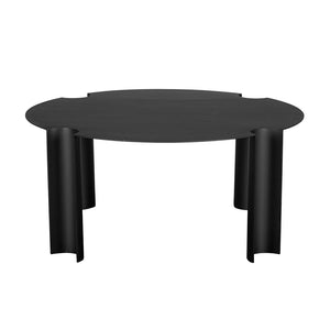 Luca Round Solid Iron Coffee Table Matte Black Powder Coat Modern Living Room Accent