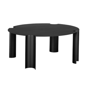 Luca Round Solid Iron Coffee Table Matte Black Powder Coat Modern Living Room Accent