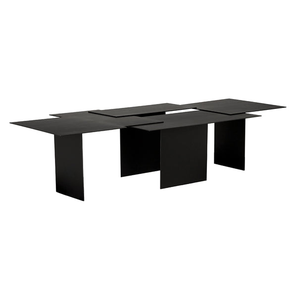 Delphi Matte Black Iron Coffee Table Sculptural Geometric Design for Modern Living Rooms