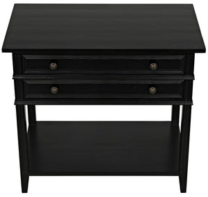 Colonial Birch Side Table with Two Drawers for Traditional and Farmhouse Living Rooms