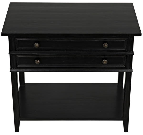 Colonial Birch Side Table with Two Drawers for Traditional and Farmhouse Living Rooms