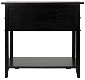 Colonial Birch Side Table with Two Drawers for Traditional and Farmhouse Living Rooms