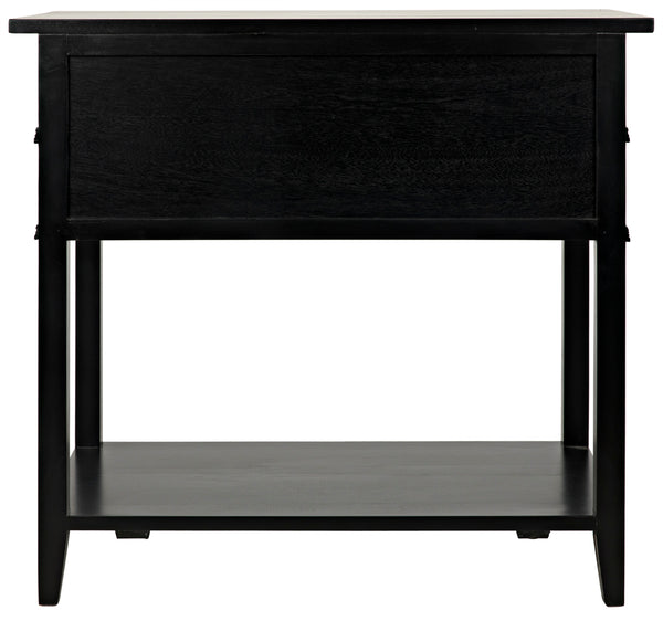Colonial Birch Side Table with Two Drawers for Traditional and Farmhouse Living Rooms