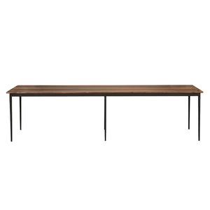 Boylen Solid Walnut Dining Table with Iron Base Seats Eight in Modern Style