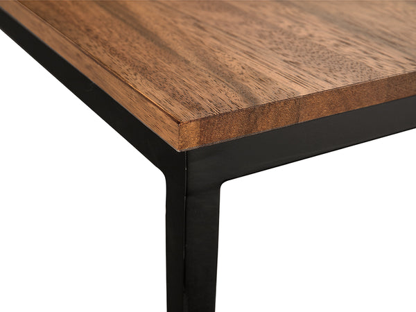 Boylen Solid Walnut Dining Table with Iron Base Seats Eight in Modern Style