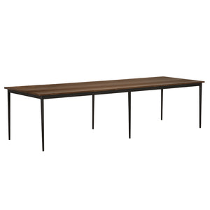 Boylen Solid Walnut Dining Table with Iron Base Seats Eight in Modern Style
