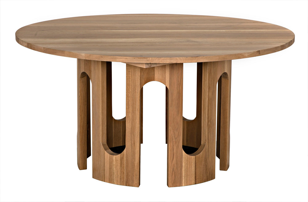 Kirill Solid White Oak Dining Table with Sculptural Base for Modern Interiors