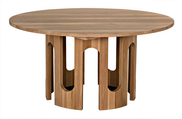 Kirill Solid White Oak Dining Table with Sculptural Base for Modern Interiors