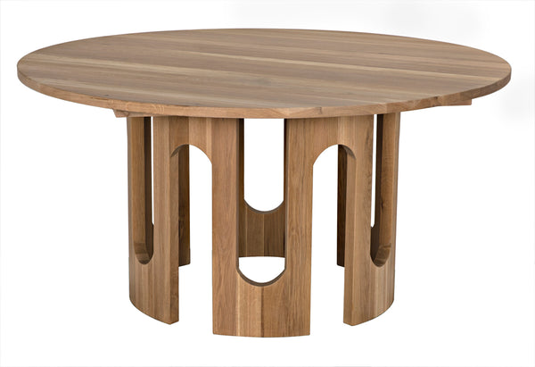Kirill Solid White Oak Dining Table with Sculptural Base for Modern Interiors