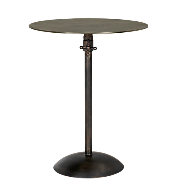 Felix Adjustable Metal Side Table with Gun Finish for Modern Living Spaces