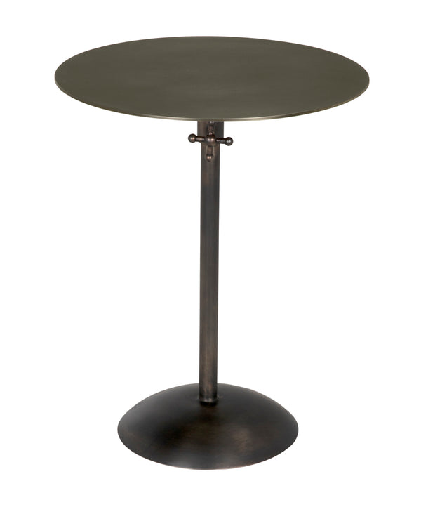 Felix Adjustable Metal Side Table with Gun Finish for Modern Living Spaces