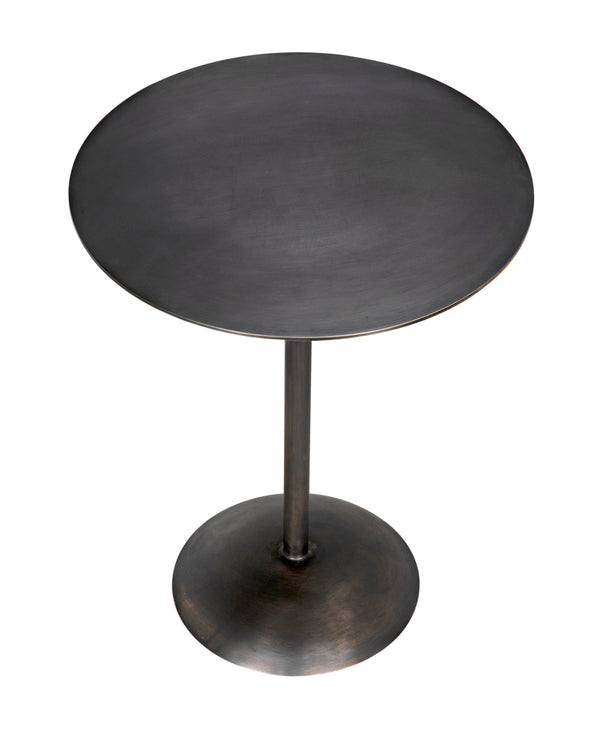 Felix Adjustable Metal Side Table with Gun Finish for Modern Living Spaces
