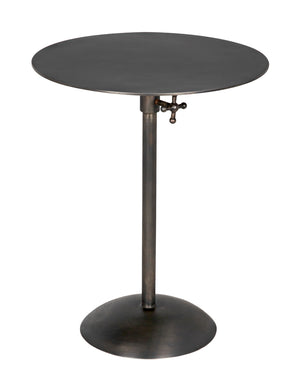 Felix Adjustable Metal Side Table with Gun Finish for Modern Living Spaces