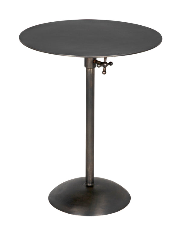 Felix Adjustable Metal Side Table with Gun Finish for Modern Living Spaces