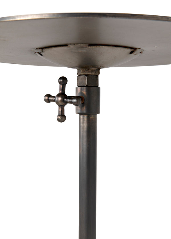 Felix Adjustable Metal Side Table with Gun Finish for Modern Living Spaces
