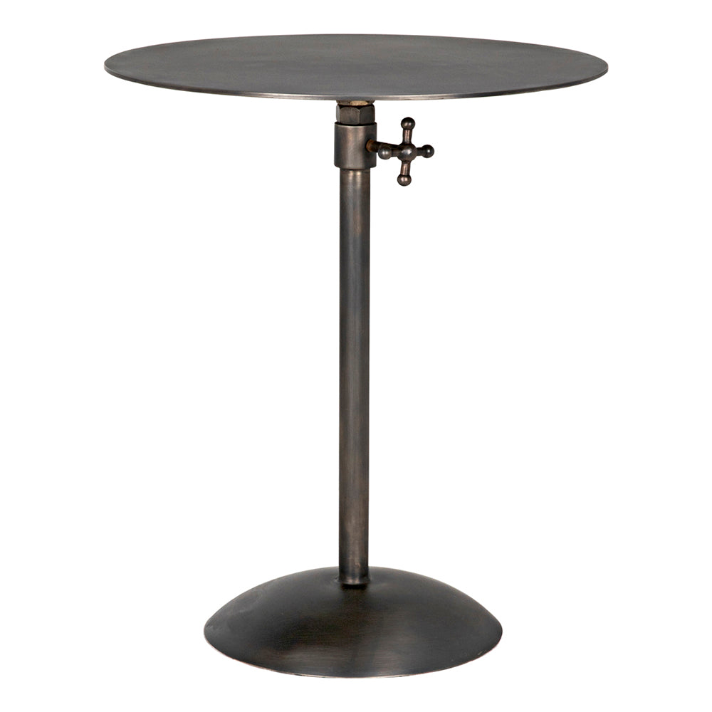Felix Adjustable Metal Side Table with Gun Finish for Modern Living Spaces