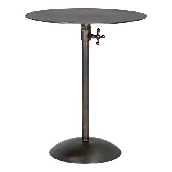 Felix Adjustable Metal Side Table with Gun Finish for Modern Living Spaces