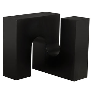 Leopold Industrial Solid Iron Side Table with Matte Black Finish for Modern Living Spaces