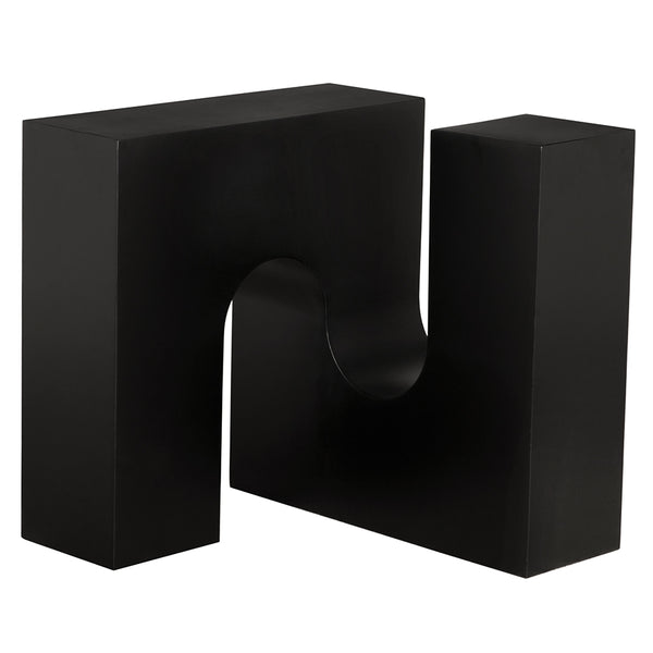 Leopold Industrial Solid Iron Side Table with Matte Black Finish for Modern Living Spaces