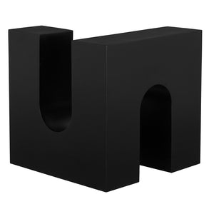 Leopold Industrial Solid Iron Side Table with Matte Black Finish for Modern Living Spaces