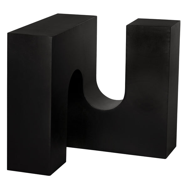 Leopold Industrial Solid Iron Side Table with Matte Black Finish for Modern Living Spaces