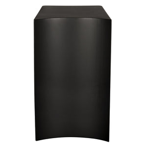 Mulligan Geometric Iron Accent Table with Matte Black Finish for Modern Living Spaces