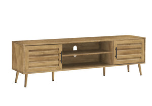 Monarch Specialties Tv Stand Mid-Century 72" Media Console With Cable Management, Spacious Storage & Solid Wood Legs WALNUT I 2719