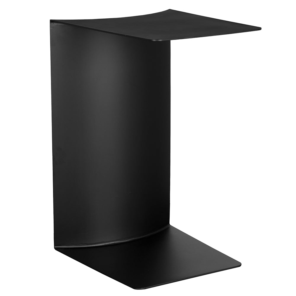 Mulligan Geometric Iron Accent Table with Matte Black Finish for Modern Living Spaces