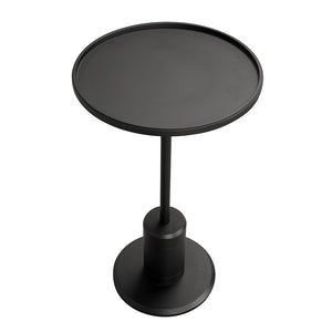 Kurtz Matte Black Pedestal Side Table Sculptural Stem Base for Modern Living Spaces