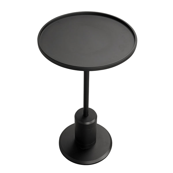 Kurtz Matte Black Pedestal Side Table Sculptural Stem Base for Modern Living Spaces
