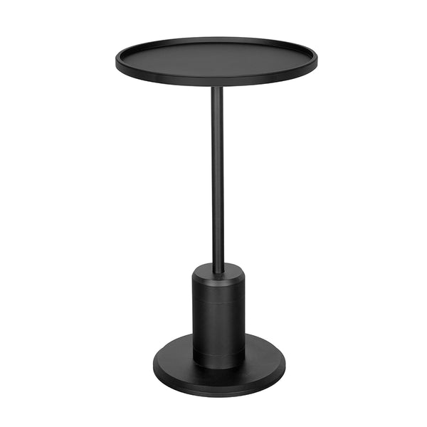 Kurtz Matte Black Pedestal Side Table Sculptural Stem Base for Modern Living Spaces