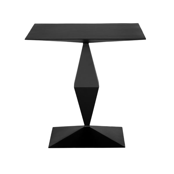 Brasi Geometric Iron Side Table Matte Black Minimalist Accent for Modern Interiors