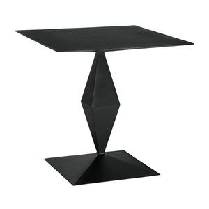 Brasi Geometric Iron Side Table Matte Black Minimalist Accent for Modern Interiors