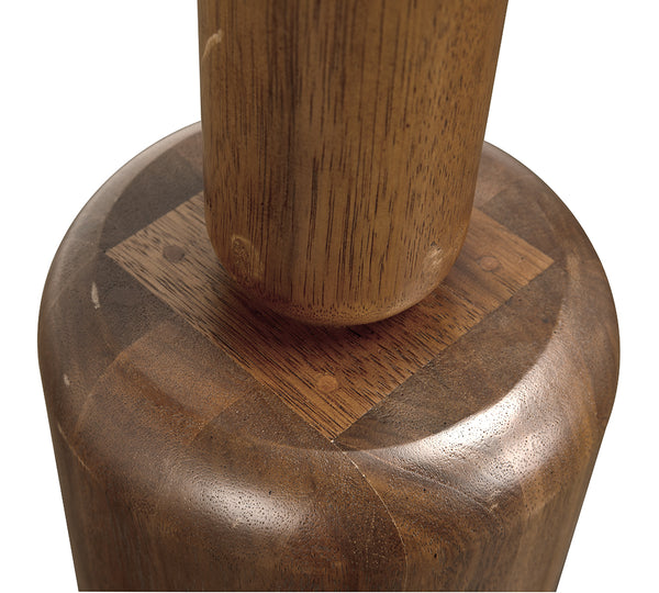 Mondo Sculptural Walnut Base Floor Lamp with Frosted Glass Dome for Modern Interiors