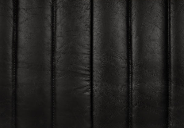 Khann Tuxedo Leather Sofa with Walnut Sled Legs for Modern Living Rooms