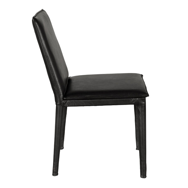 Newton Top-grain Leather Dining Chair with Tapered Iron Legs for Modern Interiors