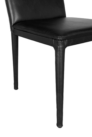 Newton Top-grain Leather Dining Chair with Tapered Iron Legs for Modern Interiors
